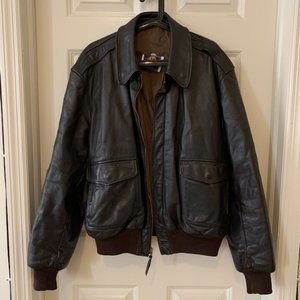 Vintage 'Golden Bear' Black Leather Jacket